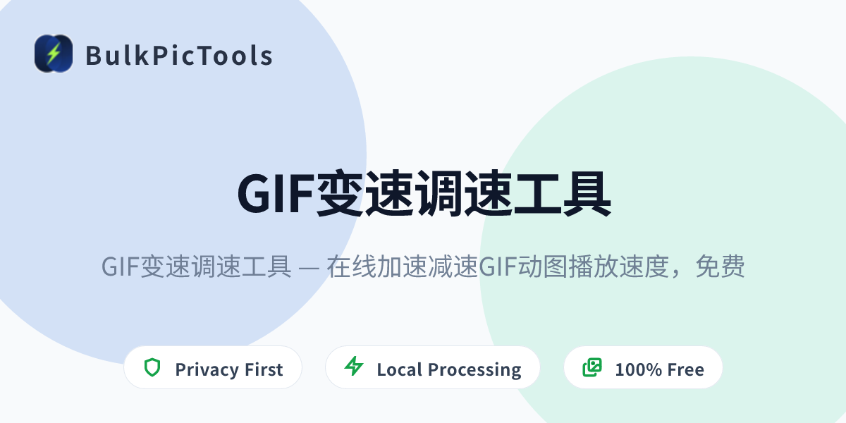 GIF变速调速工具 — 在线加速减速GIF动图播放速度，免费 | BulkPicTools