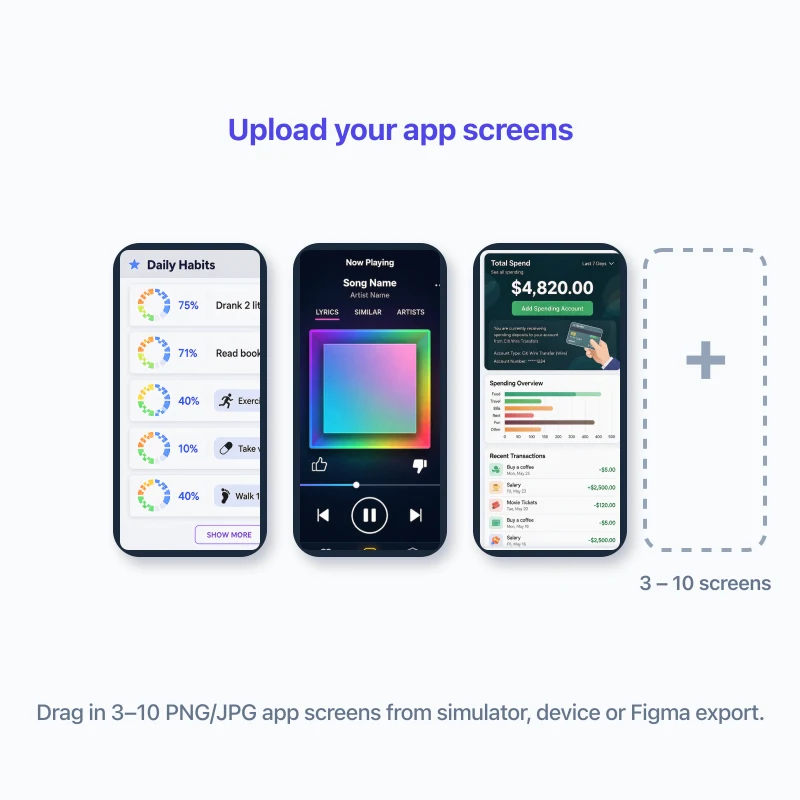 Upload your app screens