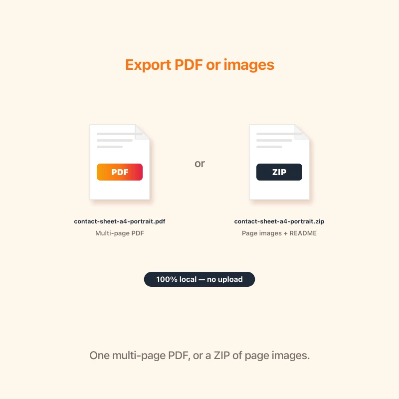 Export PDF or images